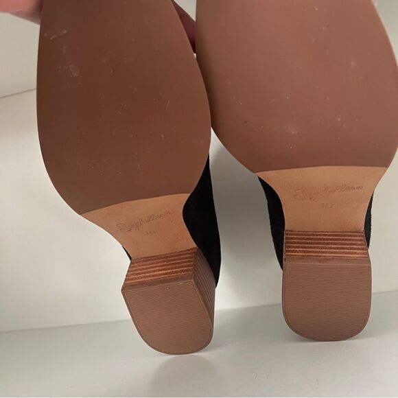 Seychelles Ankle Boots Booties Block Heel Zip Up Black Leather Suede Size 10 - Picture 3 of 7